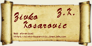 Živko Košarović vizit kartica
